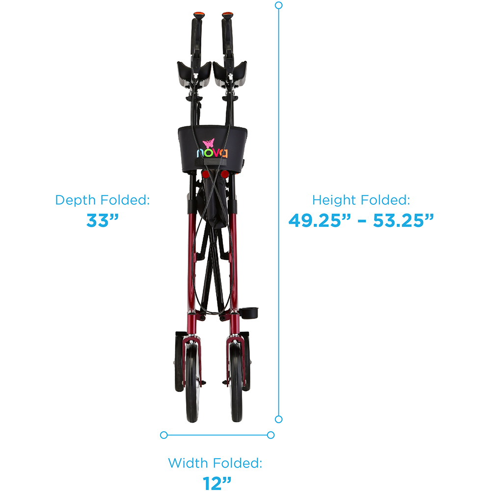 PHOENIX RISE UP ROLLATOR RED FOLDED